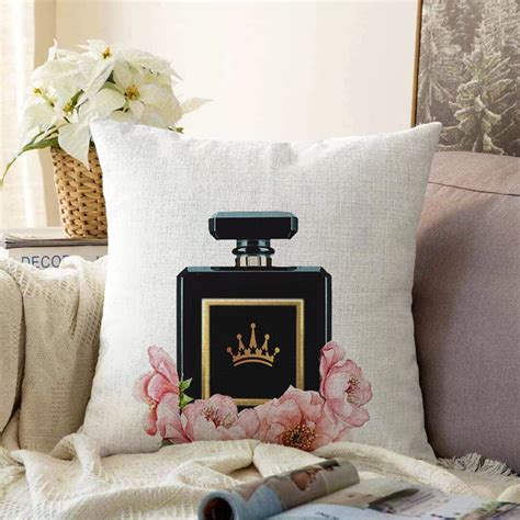 chanel perfume throw pillows|chanel pillows.